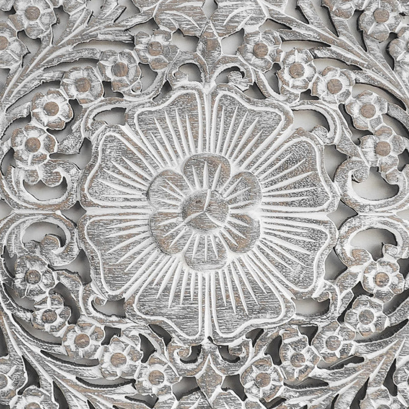 Panneau Mural Floral Vintage Gris - 60 cm - Image 4