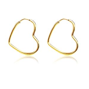 Argola Fio Coração 24mm Fecho Oculto Banhado à Ouro