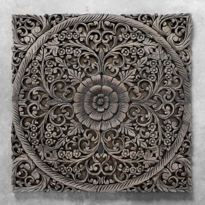 Panneau Mural Floral Mandala Rustique - 75 cm