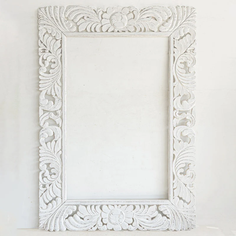 Cadre en Bois Tropical Vintage Blanc - 180 cm
