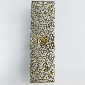 Panneau Mural Rectangle Lotus d'Or - 120 cm